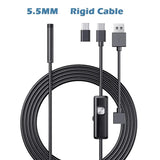 Industrial Endoscope Camera Ip67 Waterproof 5.5mm 7mm 3 In1 For Android Phone Pc Usb Endoscope Camera 6leds Adjustable