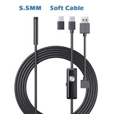 Industrial Endoscope Camera Ip67 Waterproof 5.5mm 7mm 3 In1 For Android Phone Pc Usb Endoscope Camera 6leds Adjustable