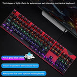 JK310 Game Wired Mechanical Keyboard, Green Red Axis Machine, Transparent ABS Material Advanced Smooth Gaming Keyborad