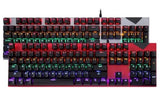 JK310 Game Wired Mechanical Keyboard, Green Red Axis Machine, Transparent ABS Material Advanced Smooth Gaming Keyborad