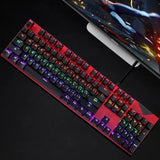 JK310 Game Wired Mechanical Keyboard, Green Red Axis Machine, Transparent ABS Material Advanced Smooth Gaming Keyborad