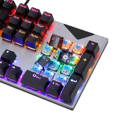 JK310 Game Wired Mechanical Keyboard, Green Red Axis Machine, Transparent ABS Material Advanced Smooth Gaming Keyborad