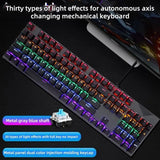 JK310 Game Wired Mechanical Keyboard, Green Red Axis Machine, Transparent ABS Material Advanced Smooth Gaming Keyborad