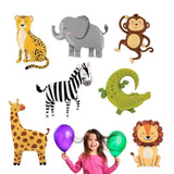 Jungle Balloons Foil Forest Zoo Foil Party Balloons Zoo Ornament For Jungle Birthday Party Baby Shower Amusement Park Animal