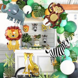 Jungle Balloons Foil Forest Zoo Foil Party Balloons Zoo Ornament For Jungle Birthday Party Baby Shower Amusement Park Animal