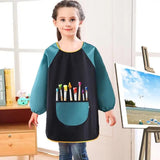 Kids Art Smock Cartoon Smock With Long Sleeve And Roomy Pocket Arts Supplies Kids Clothes For Painting Writing Cooking Pottery