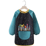 Kids Art Smock Cartoon Smock With Long Sleeve And Roomy Pocket Arts Supplies Kids Clothes For Painting Writing Cooking Pottery