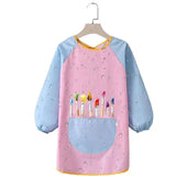 Kids Art Smock Cartoon Smock With Long Sleeve And Roomy Pocket Arts Supplies Kids Clothes For Painting Writing Cooking Pottery