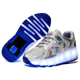 Kids Roller Skates Shoes Boys Girls 2 Wheels USB Charging Led Lighted Flashing Sneaker Children Sliding Sport Footwear Toys Gift