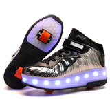 Kids Roller Skates Shoes Led Light Flashing Light 2 Wheels Skating Sneaker Flying Shoe Recharge Multi Light Breatheable Boy Girl