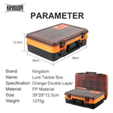 Kingdom Fishing Tackle Boxes Large Capacity High Strength Double Layer Multifunctional Portable Reel Line Lure Tool Storage Box