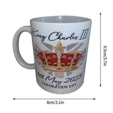 Kings Coronation Mug Coffee Cup Memorabilia Souvenir Comfortable Handle Dishwasher Safe Anti Fade Tea Mug For Coffee Beer Tea