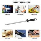 Knife Sharpener Rod Handheld Carbon Steel Electroplated Carborundum Knife Sharpening Rod For Home Or Hunting Master Chef