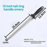 Knife Sharpener Rod Handheld Carbon Steel Electroplated Carborundum Knife Sharpening Rod For Home Or Hunting Master Chef