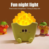 LED French Fries Night Table Lamp Bedroom Bedside Study Living Room Decoration Touch Portable Atmosphere Night Light