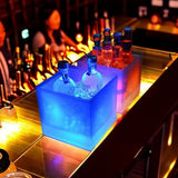 LED Ice Bucket Double Layer Bucket For Beverage Tubs Wine Beer Square Straight Red Wine Champagne LED Ice Buckets 3.5L
