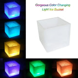 LED Ice Bucket Double Layer Bucket For Beverage Tubs Wine Beer Square Straight Red Wine Champagne LED Ice Buckets 3.5L