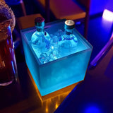 LED Ice Bucket Double Layer Bucket For Beverage Tubs Wine Beer Square Straight Red Wine Champagne LED Ice Buckets 3.5L