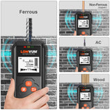 LOMVUM Metal Detector Backlit Black AC Wood Stud Finder Cable Wires Depth Tracker Undeground Sturs Wall Scanner LCD HD Display