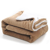 Large Sherpa Fleece Blanket Double Thick Soft Warm Bed Sofa Throw Blanket Double King Size Winter Warm Blanket