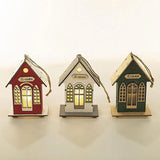 Lighted Wooden Christmas House Light Up Wooden House Pendant Seasonal Decors For Home Hotel Classroom Garden Shopping Malls