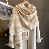 Luxury Brand Winter Pashmina Warm Cashmere Scarf for Women Design Shawls and Wraps Poncho Female Thick Blanket Bufandas Echarpe