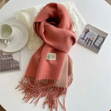 Luxury Solid Cashmere Blanket Scarf Warm Pashmina Winter Double Side Diffrent Color Shawl Wraps Bufanda with Tassel Echarpe New