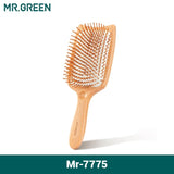 MR.GREEN Hair Brush Wide Board Massage Natural Beech Cat's Head Design Comb Gasbag Hairbrush For Dry Wet Hair Detangler Women