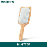 MR.GREEN Hair Brush Wide Board Massage Natural Beech Cat's Head Design Comb Gasbag Hairbrush For Dry Wet Hair Detangler Women