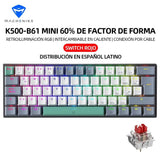 Machenike K500-B61 Mini Mechanical Keyboard 60% ABNT2 Layout RGB Backlight Hot-swappable NKRO Wired Gaming Keyboard For PC Gamer