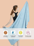 Microfiber Quick Dry Gym Towel Silver ION OdorFree Absorbent Fiber Fast Drying Workout Gear for Body Sweat Working Out Towels