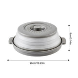 Microwave Splatter Cover Foldable Microwave Plate And Oven Cover With Bottom Multifunction Splash Guard And Steaming Tray