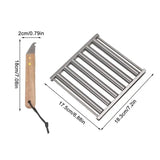 Mini Grill Rack Heat Resistant BBQ Sausage Roller With Wood Handle Grilling Utensils For Camping Snack Stalls Barbecue Parties