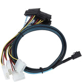 Mini Sas SFF-8643 TO SFF-8482 Hard Disk Data Cable with Large 4P Power Server Cable