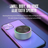 Mini Speaker Aluminum Alloy Bluetooth Small Stereo Steel Cannon Portable Dustproof IPX4 Waterproof Outdoor Desktop Sport Fitness
