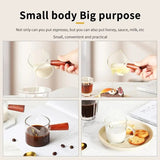 Mongdio Coffee Cup Glass With Graduated Espresso Extraction Measuring Cup Wooden Handle Milk Cup Shot Ounce Cup