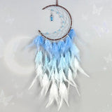 Moon Shape Dreamcatcher Led Decor Blue Dreamcatcher Handmade Led Dream Catchers Dreamcatchers Ornaments Craft For Kids Family