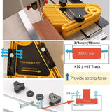 Multi-purpose Feather Loc Board Set Woodworking Engraving Machine Double Featherboards Miter Gauge Slot Woodwork DIY Tools