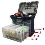 Multifunctional Fishing Tackle Box 4 Tiers Portable Lure Storage Case Tool Box Used As Fishing Kit Bench Hooks Baits Organizer