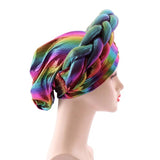 Muslim Headscarf Womens Baotou Hat Double Braid Hat With Crossed Forehead Adjustable Braid Hat African Headscarf