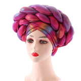 Muslim Headscarf Womens Baotou Hat Double Braid Hat With Crossed Forehead Adjustable Braid Hat African Headscarf