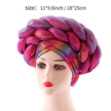 Muslim Headscarf Womens Baotou Hat Double Braid Hat With Crossed Forehead Adjustable Braid Hat African Headscarf