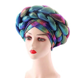 Muslim Headscarf Womens Baotou Hat Double Braid Hat With Crossed Forehead Adjustable Braid Hat African Headscarf