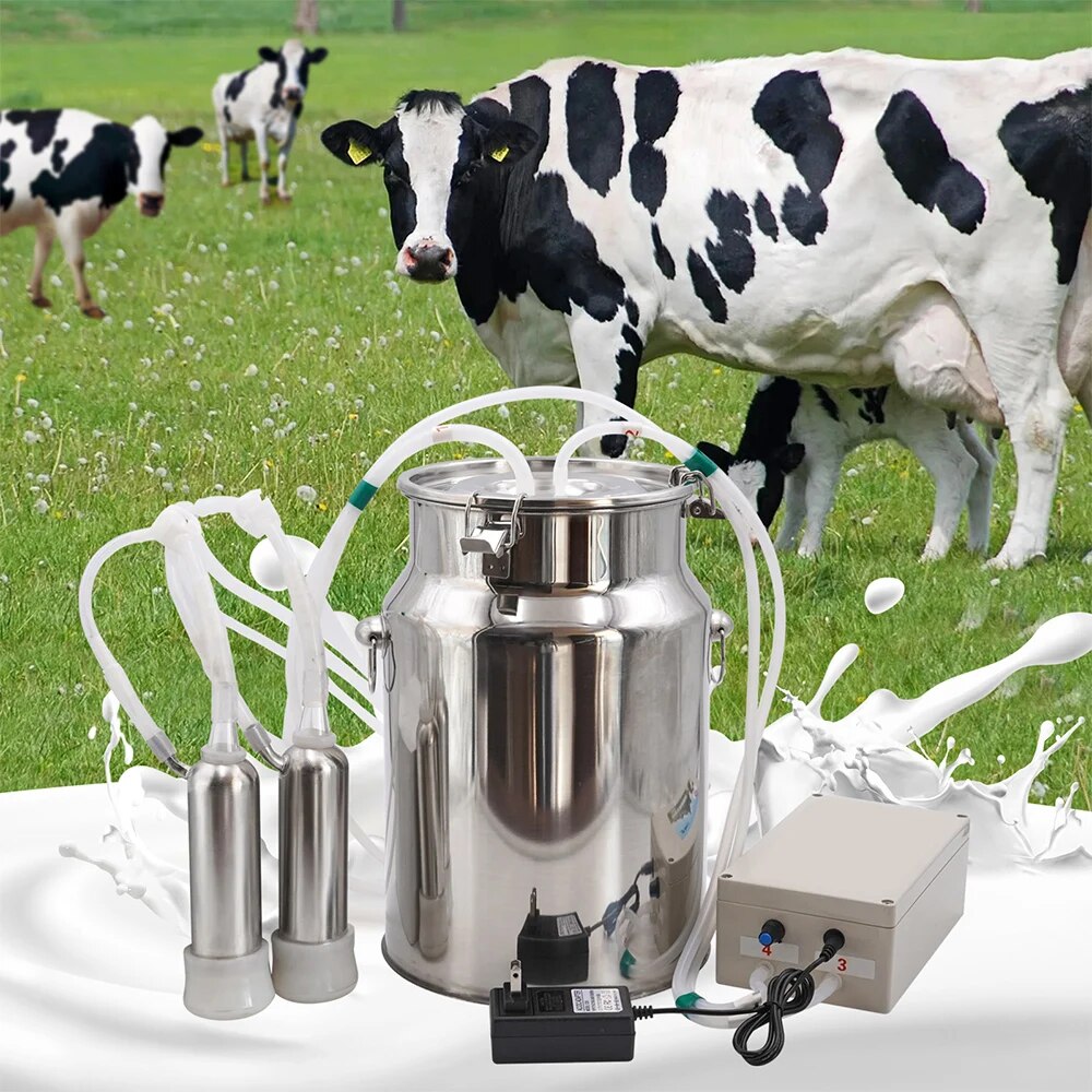 New 10L Electric Cow Goat Milking Machine 220V Cattle Pulsating Milki ...