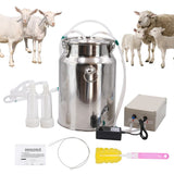 New 10L Electric Cow Goat Milking Machine 220V Cattle Pulsating Milking Machine Stainless Steel Milker Bucket Vacuum Pump