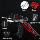 New Powerful Hunting Fishing Laser Slingshot Stainless Steel Catapult Professional Crossbow Strong Sling Shot With Rubber Band