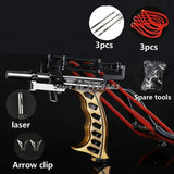 New Powerful Hunting Fishing Laser Slingshot Stainless Steel Catapult Professional Crossbow Strong Sling Shot With Rubber Band