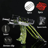 New Powerful Hunting Fishing Laser Slingshot Stainless Steel Catapult Professional Crossbow Strong Sling Shot With Rubber Band
