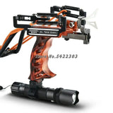 New Powerful Hunting Fishing Laser Slingshot Stainless Steel Catapult Professional Crossbow Strong Sling Shot With Rubber Band