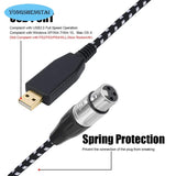New Product with Woven Mesh Gold-plated Head USB To Canon Female Dynamic Microphone Computer Recording Cable 3m